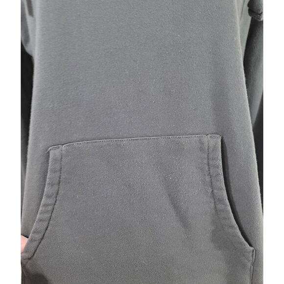 Modern Canvas Dark Gray Cropped Hoodie Sweatshirt Small Long Sleeves Soft Pocket - Picture 7 of 8